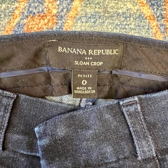 Women's Blue Denim Trousers- Banana Republic- Sloan Crop - Picture 3 of 3